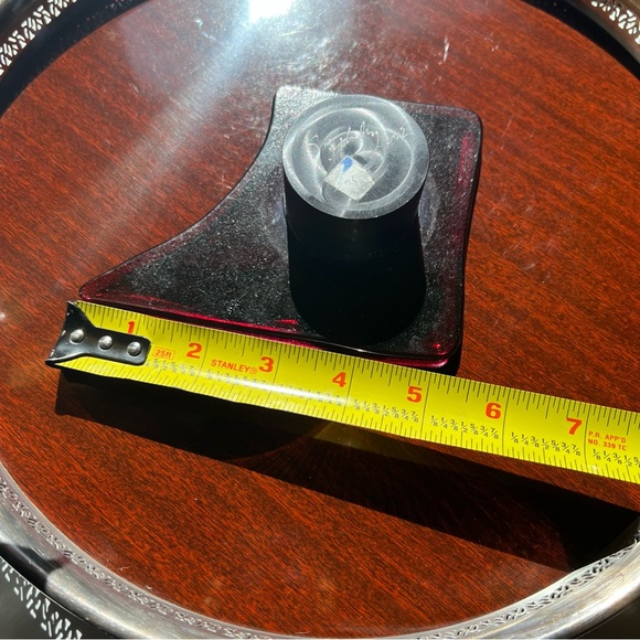 Artist Shelly Szekely Handcrafted glass Fused Dichroic Glass incense holder - Picture 3 of 9